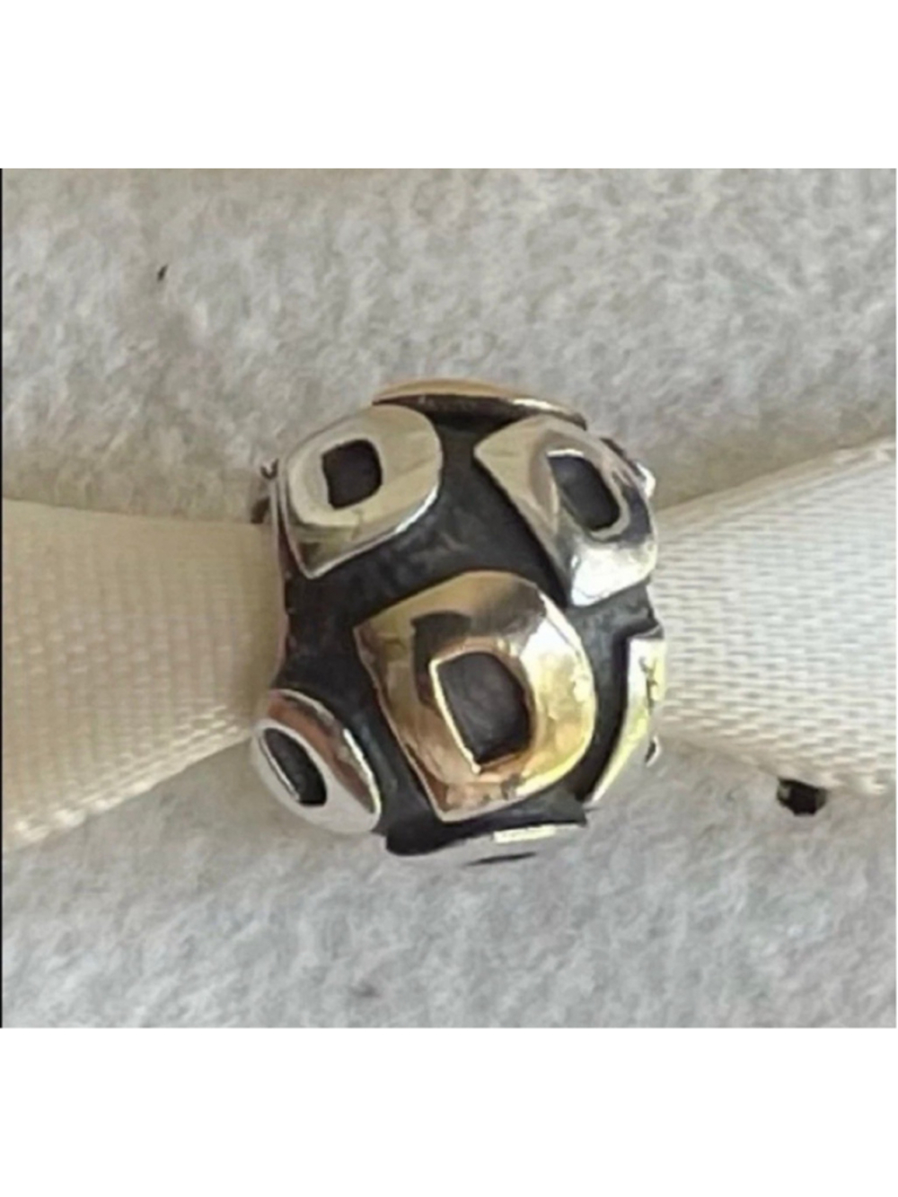 Pandora Sterling Silver 924 & 14k Gold Letter D Beas Charm